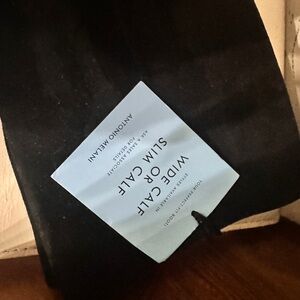 ANTONIO MELANI Black Suede Knee-High Stiletto Boots